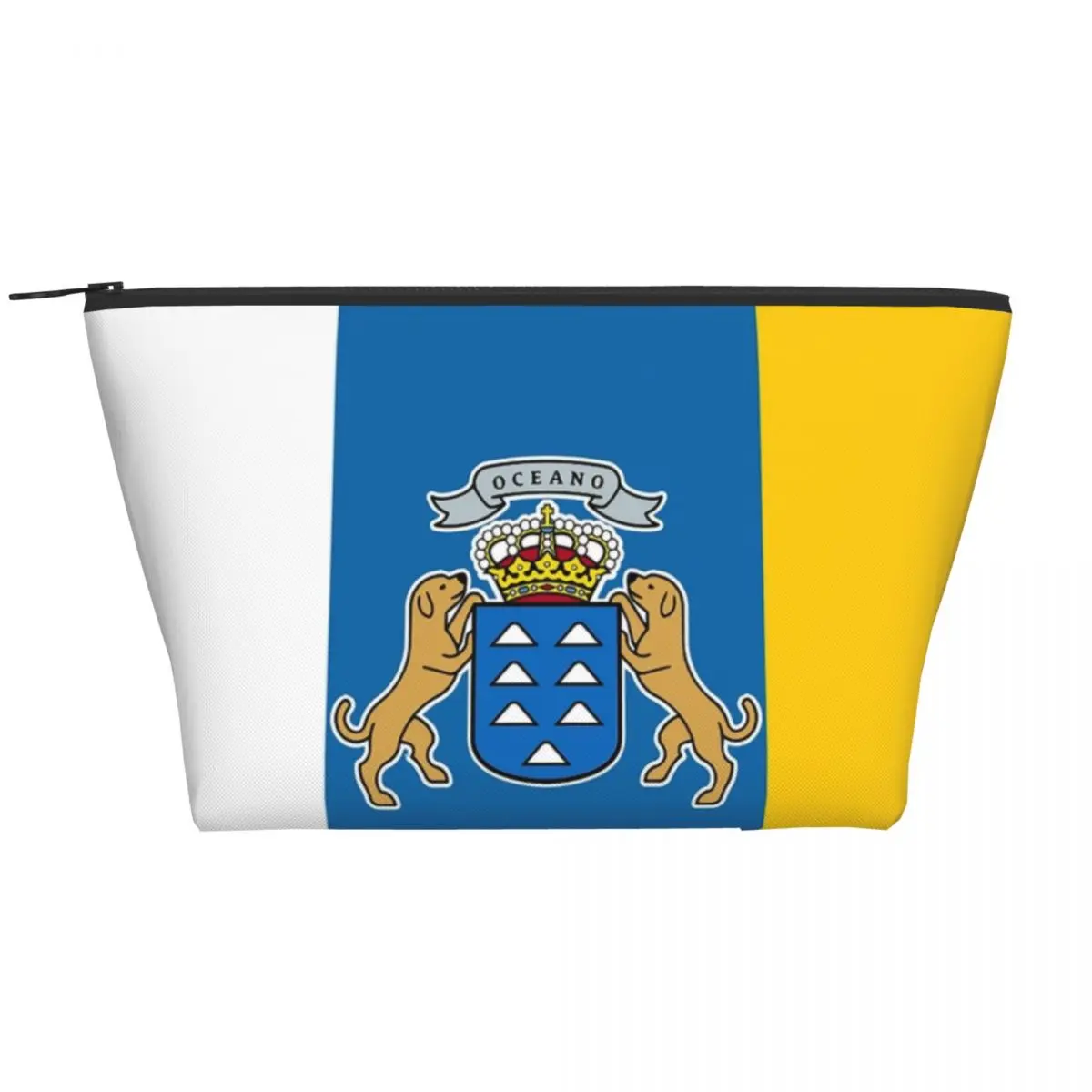 Bolsa de cosméticos con bandera de la Isla Canaria para mujer, bonita bandera de España de gran capacidad, estuche de maquillaje, almacenamiento de belleza, bolsas de aseo