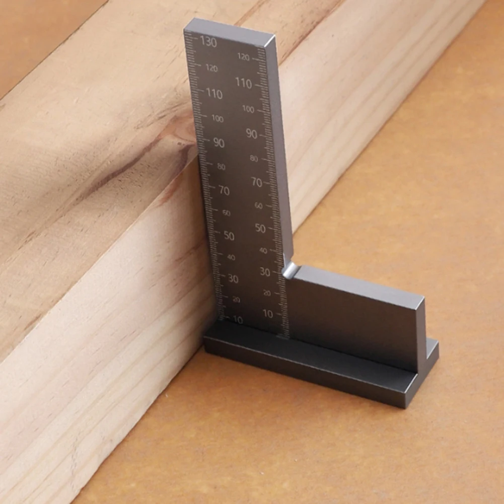 130x80mm Angle Ruler Gauge Flat Corner Square Ruler Wide Base Vertical/Horizont Gauge Measuring Tools Metal Woodworking