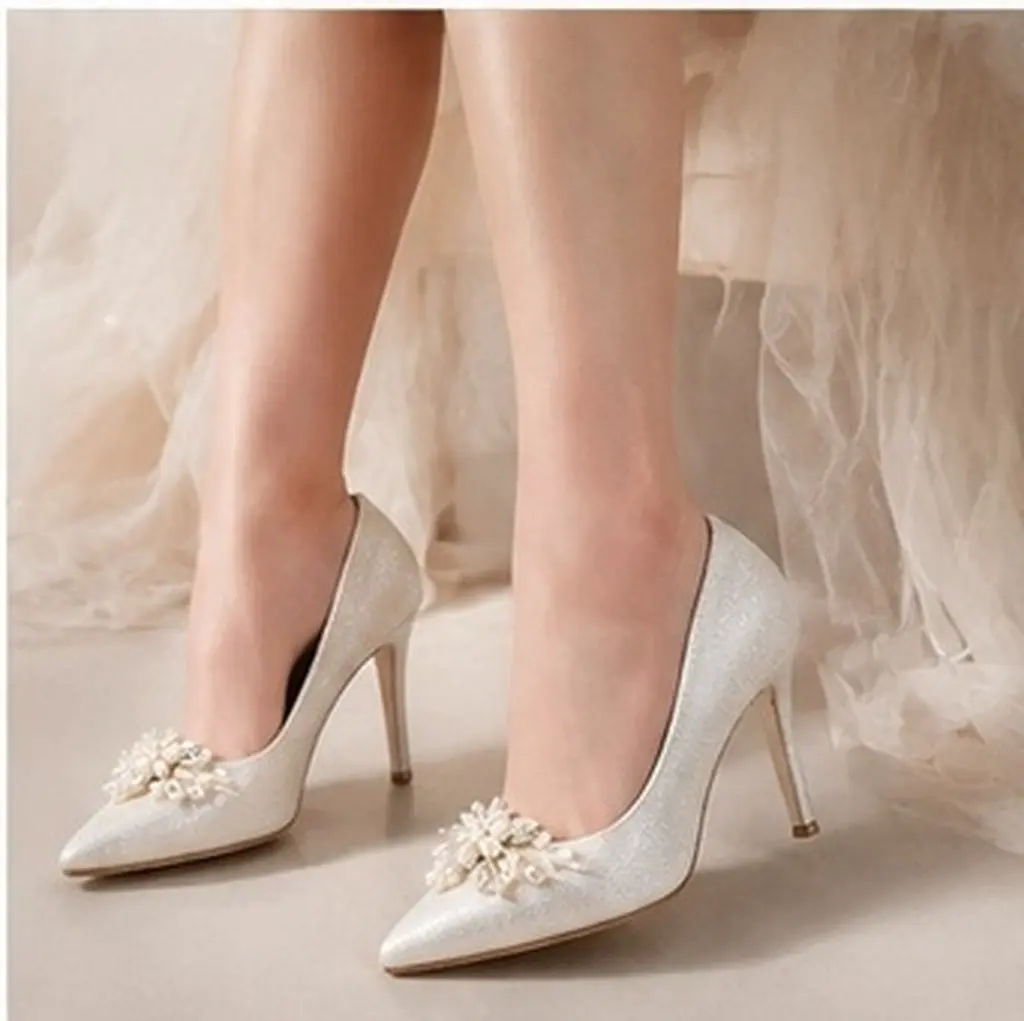Pair Pearl Crystal Shoe Clip for Women Elegant Wedding Banquet Party Shoes Buckle Decorative Accessory for Heels Flats Sandals