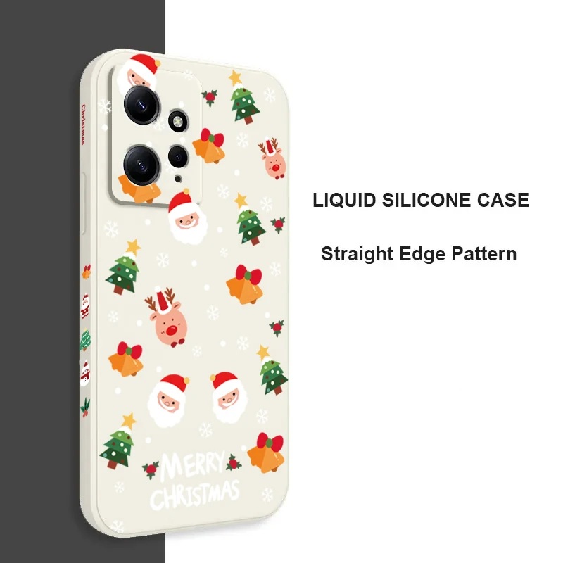 Funda de teléfono de silicona suave con patrón navideño para Xiaomi Redmi Note 14 13 12 Pro Plus 5G 12S 11 10 14C 13C 12C cubierta de TPU a prueba de golpes