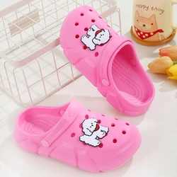 Girls Trendy EVA Garden Clogs - Breathable Non-Slip Slip-On Sandals with Pet Design, No Lining Garden Shoes, Beach Slides