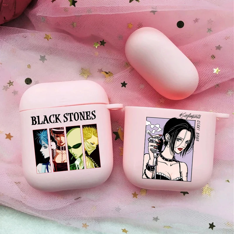 Japanese anime Nana Osaki Soft silicone TPU Case For NEW AirPods Pro 1 2 3 4 Cute Pink Wireless Bluetooth Earphone Box Cover