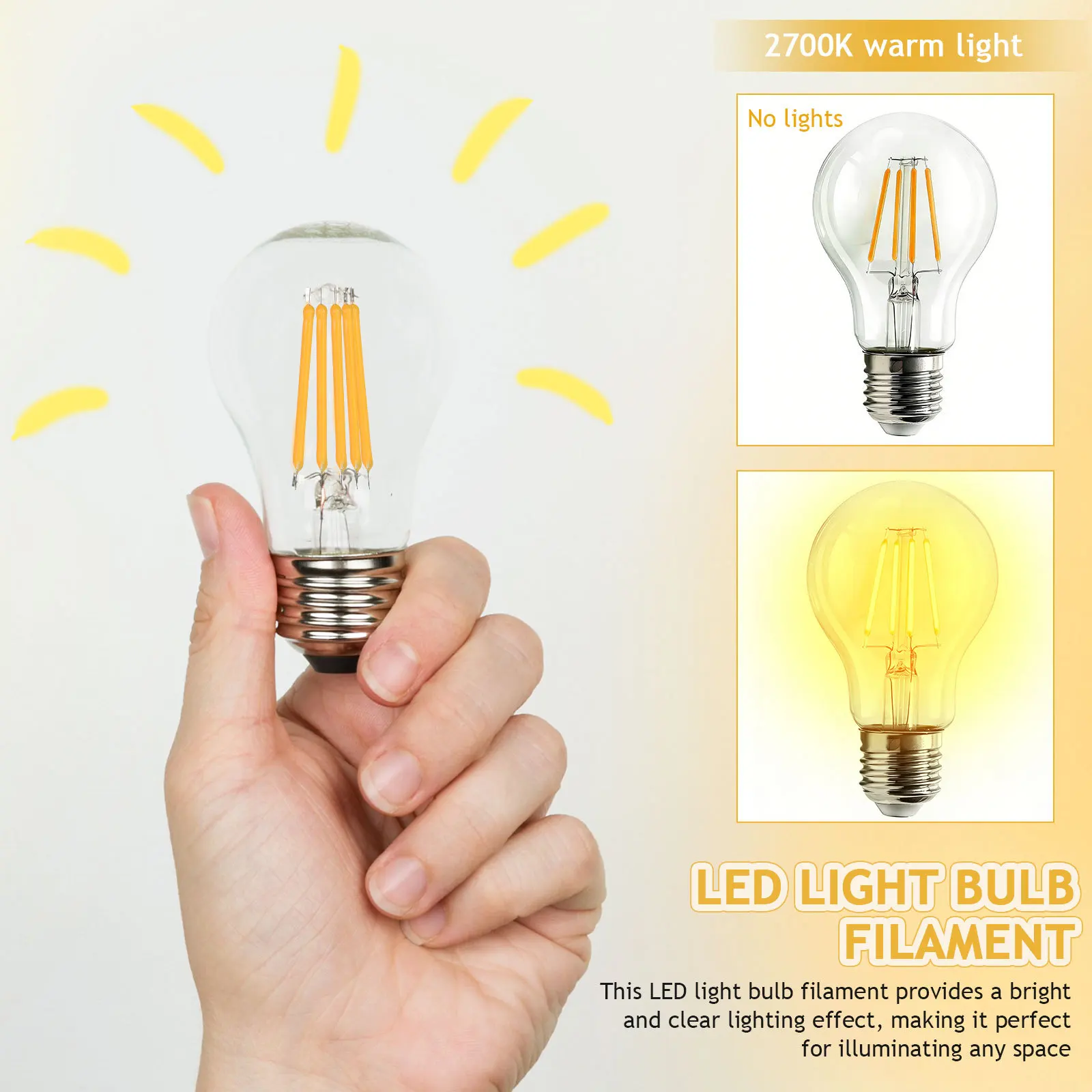 100 قطعة خيوط LED 2700 كيلو جو دافئ مقاوم للكسر متعدد الاستخدامات مشاريع إضاءة الأعمال المنزلية خيوط LED الصلبة