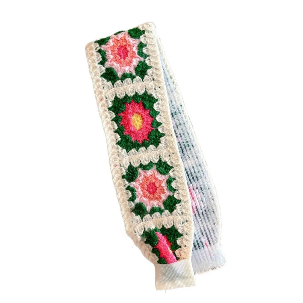 

New Knitting Knitted HeadHoop Sweet Bohemian Style Embroidery Hairband Colorful Wide Hairband Girl