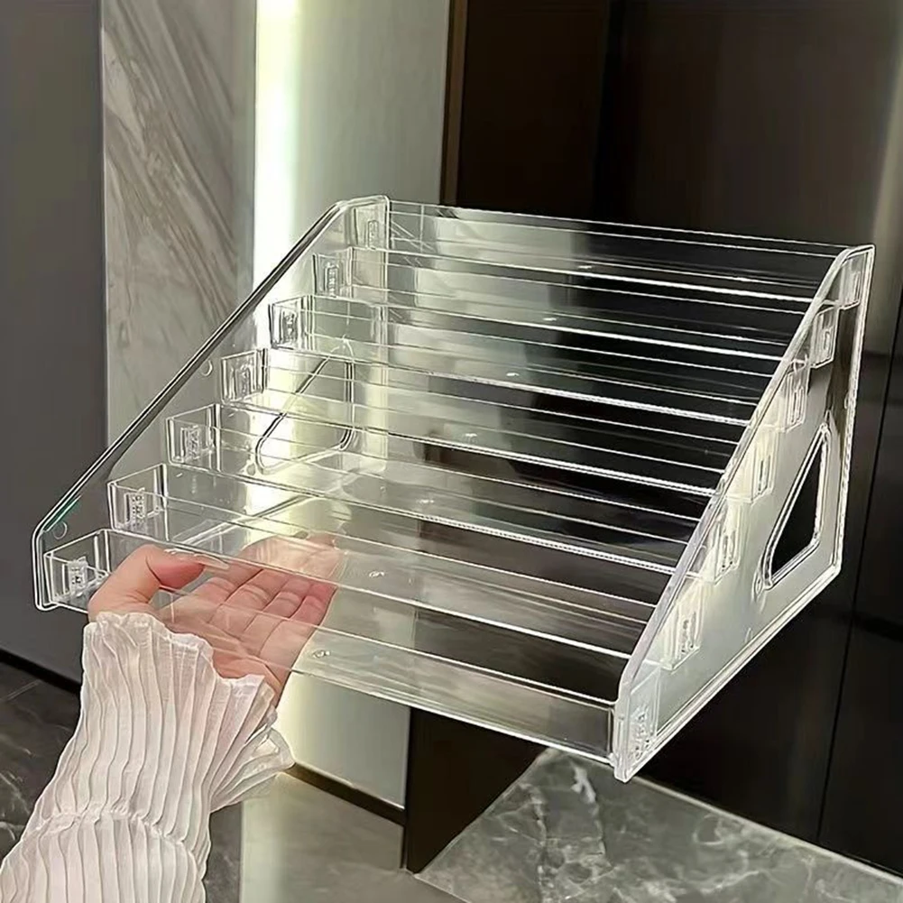 1pc Acrylic Ladder Display Rack Storage Multi-Layer Transparent Display Rack Cosmetics Storage Rack
