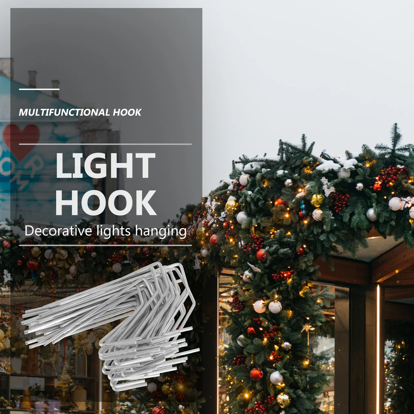 

50Pcs Multi-Functional Metal Hooks Christmas String Light Hangers for Festive Decor Xmas String Lamp Hook Christmas Light Hooks