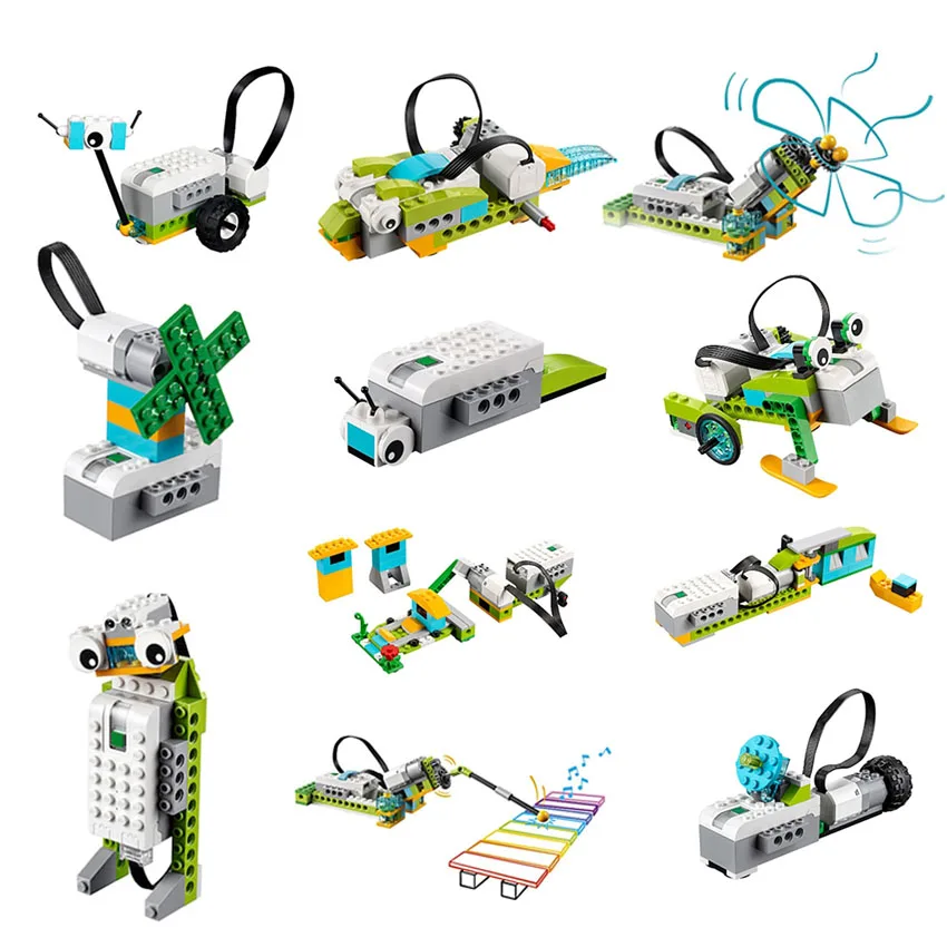 새로운 기술 WeDo2.0 로보틱스 건설 세트 빌딩 블록 벽돌 45300 Wedo 3.0 교육용 DIY 완구와 호환 가능