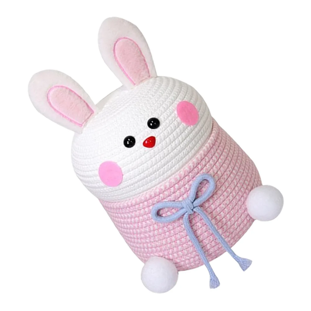 

Cotton Rope Woven Storage Handwoven Small Desktop Organizer For Cosmetics Snacks Sundries Rabbit Decor Basket Household Storage
