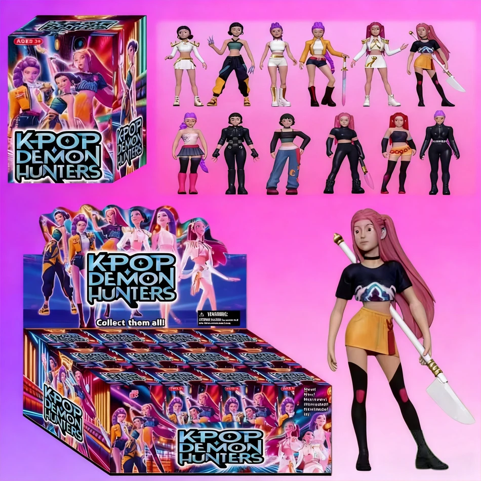 새로운 애니메이션 K팝 데빌 헌터 인형 비닐 장난감 루미 미라 조이 캐릭터 비닐 마스크 블라인드 박스 장식품 생일 선물