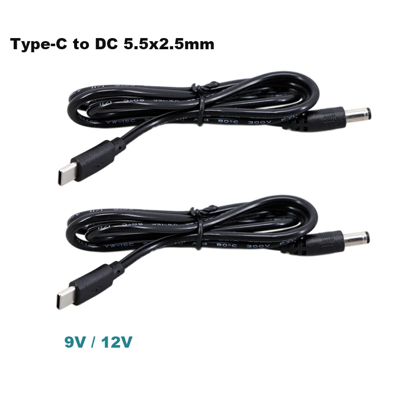 9V/12V 3A USB C Type-C to DC 5.5x2.5mm PD deception line DP 65W fast charging Cablle DC Power Cord Converter Adapters R23
