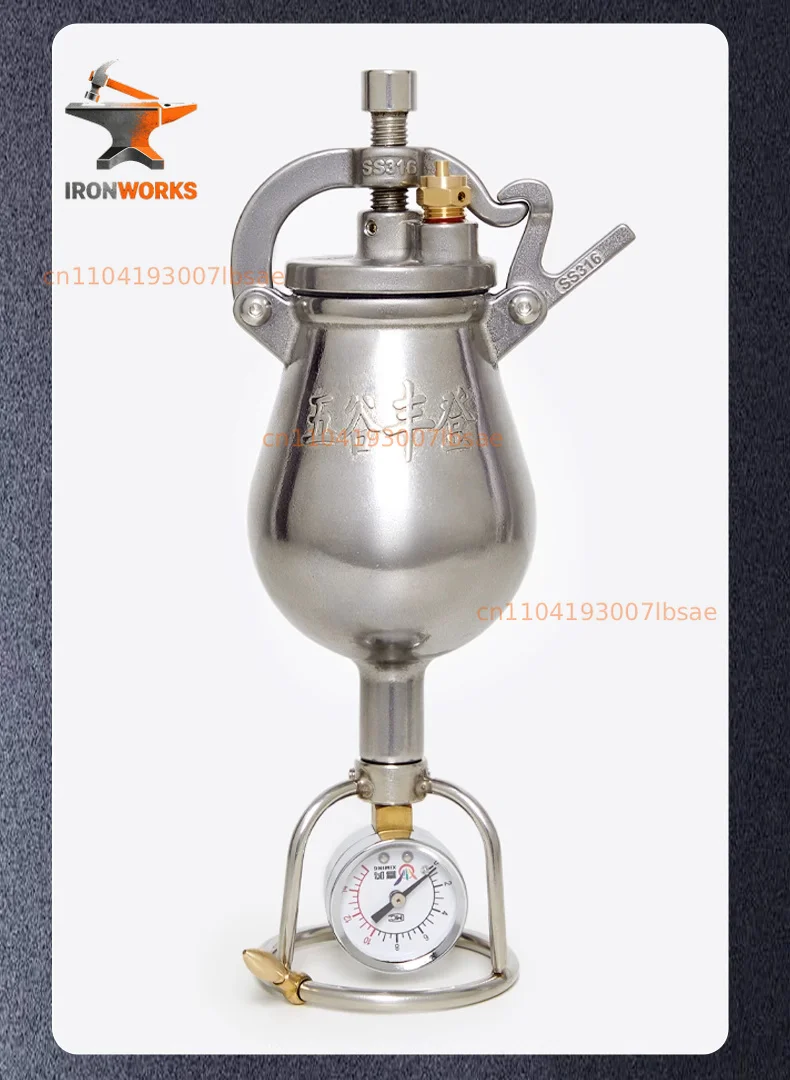 328ML newly upgraded 316 stainless steel, household small and miniature hand popcorn machine grain amplifier