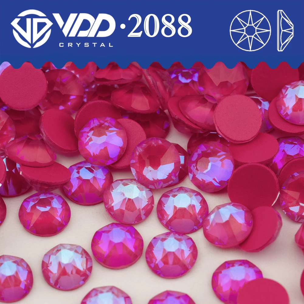 VDD 367 NOS-Magenta High Quality AAAAA 2088 Rhinestones Crystal Flatback 8 Big 8 Small 16cut Strass Stones For DIY Nail Art