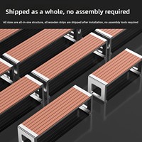 Stainless steel park bench, outdoor bench, courtyard double bench, outdoor anti-corrosion wood/plastic wood leisure iron seat