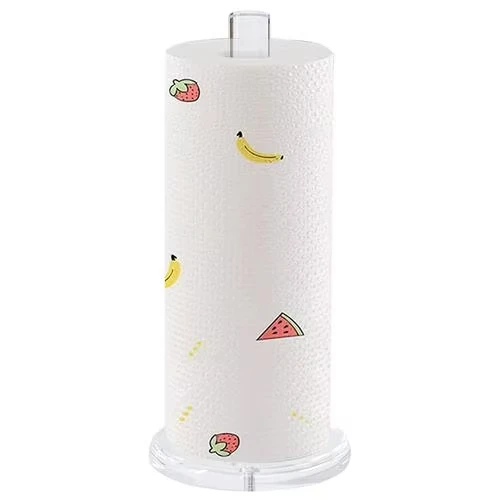 Transparent Tissue Paper Holder Bathroom Towel Stand Countertop Acrylic Vertical Storage Stand For Kitchen Organization