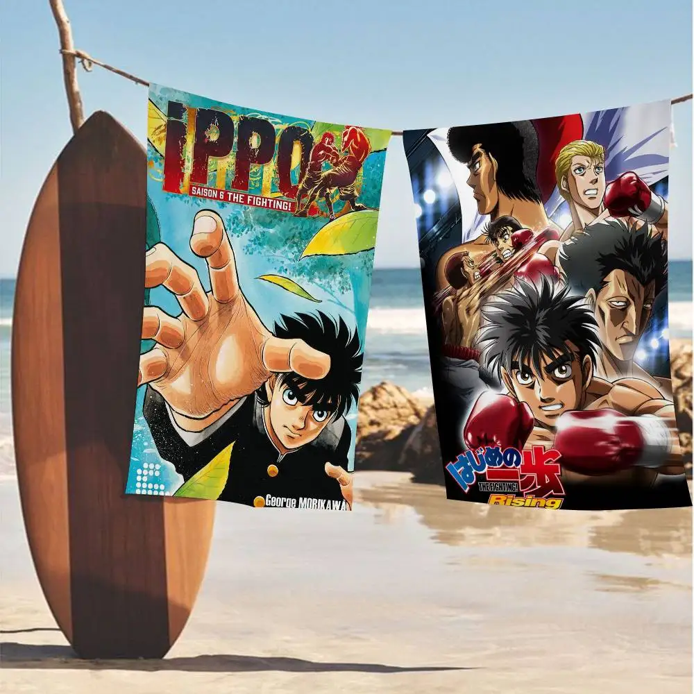 H-Hajime No Ippo Anime Boxing Microfiber Printed Beach Towel Mountain Climbing Yoga Beach Swimming Running Absorbent Soft Towel