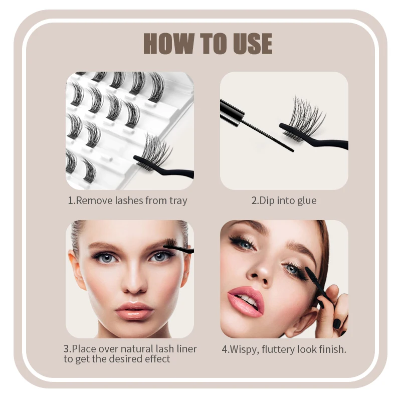 EASITENSION DIY Mink กลุ่มขนตาปลอม10-14มม.3สไตล์ False Lashes นุ่มสบาย DIY บ้าน