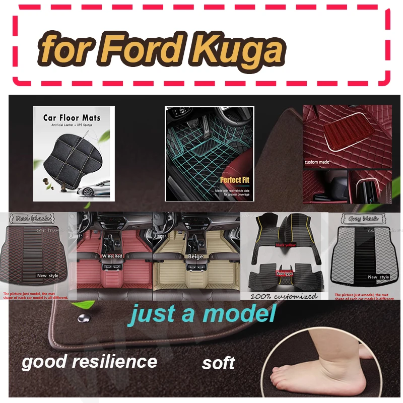 

РОСКОШНЫЕ автомобильные коврики для Ford Kuga 2013 2014 2015 2016 2017 2018, автомобильные коврики на заказ, автомобильные подушечки для ног