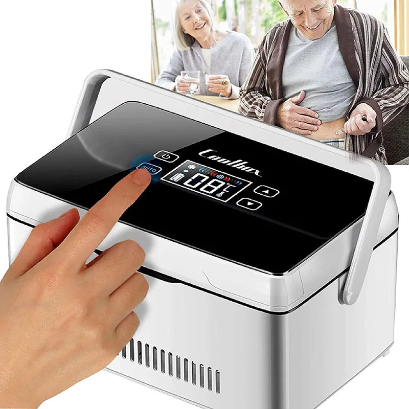 

Портативный чехол-холодильник для инсулина, 10200 мАч, перезаряжаемый через USB мини-холодный ящик, медицинский холодильник с постоянной температурой и сумкой