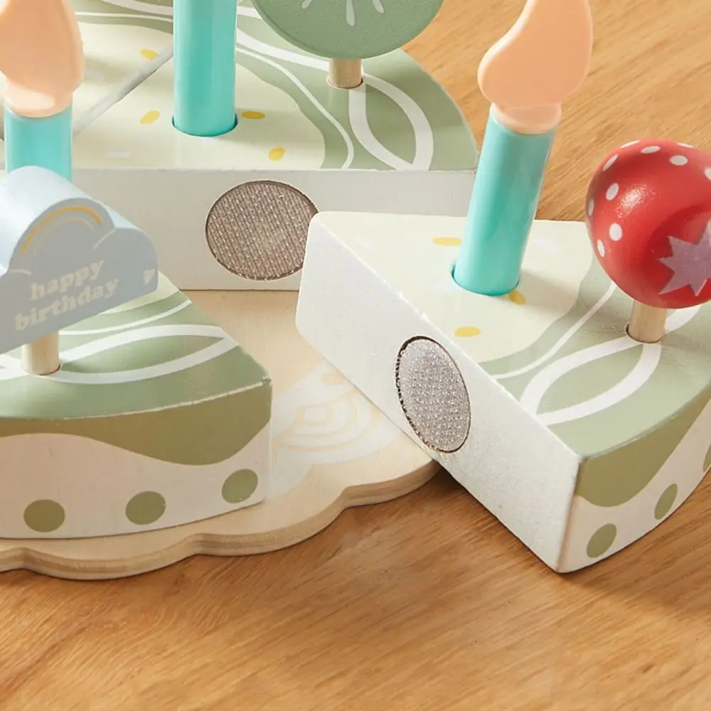 Houten Houten Taartmodel Simulatie Voedsel Speelhuis Feesttaart Speelvoedselsets Miniatuur Montessori Keuken Doe alsof