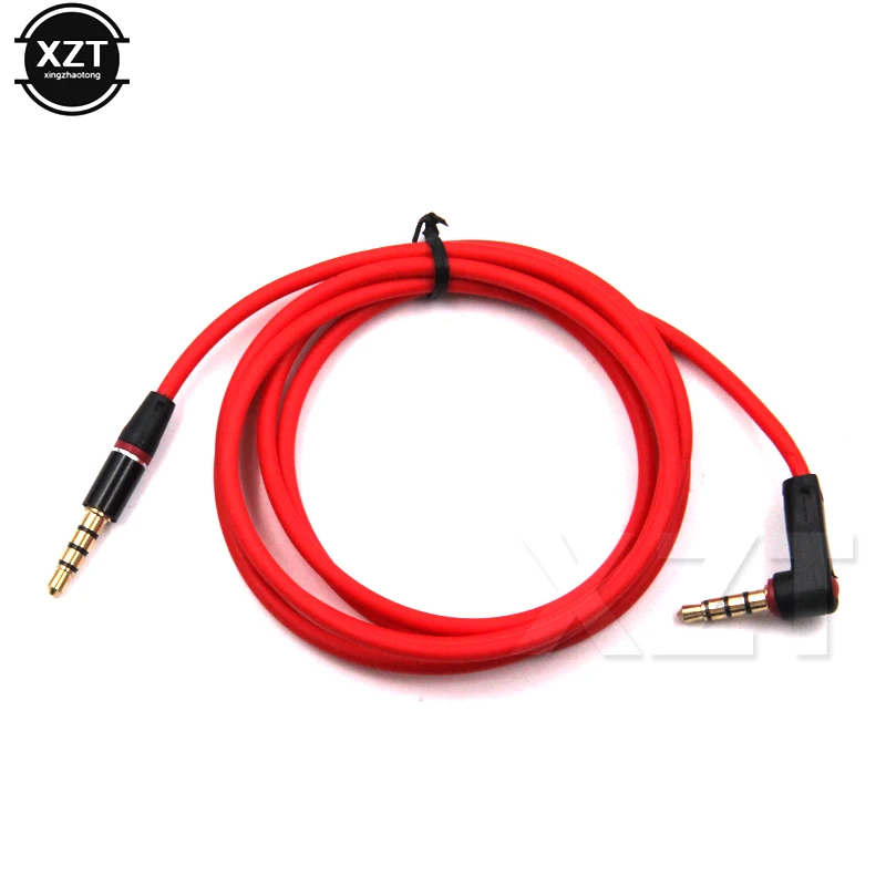 1M Audio Cable Line 3.5mm Jack to 3.5 mm AUX 90 Degree Red Male to Male Extension Cable Cord In Car for MP3 MP4 Computer Speaker