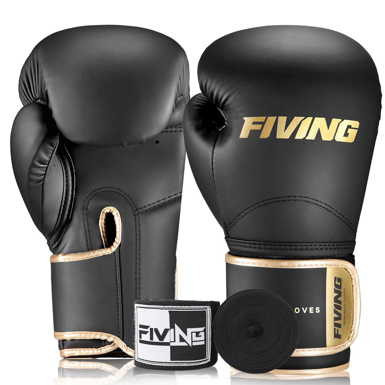 

Интегрированные перчатки FIVING, купить перчатки и отправьте бинты, подходят для тренировок боксерских перчаток для каратэ Муай Тай ММ Санда.