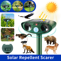 Solar Power Ultrasonic Animal Repellent Outdoor Rechargeable Garden Cat Dog Repellers Farm Yard Waterproof Animal Deterrents