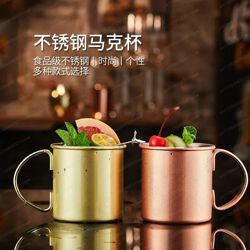 Imagen 6: Copa Moscow Mule de acero inoxidable martillado y chapado en cobre para cócteles
