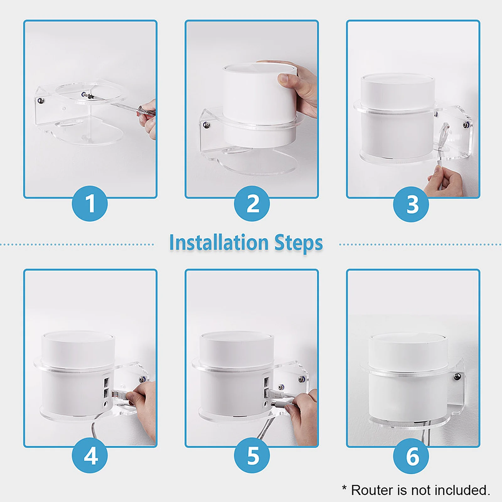 Wall Mount Router Holder Bracket Mount Stand Holder Electronics Mounts Compatible with TP-Link Deco X20 or Deco X60