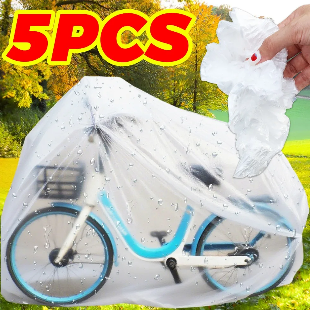 

Transparent Plastic Bicycle Cover Waterproof Dustproof Outdoor Protector Foldable Thicken Rain Cover for Mountain Bike Road Bike