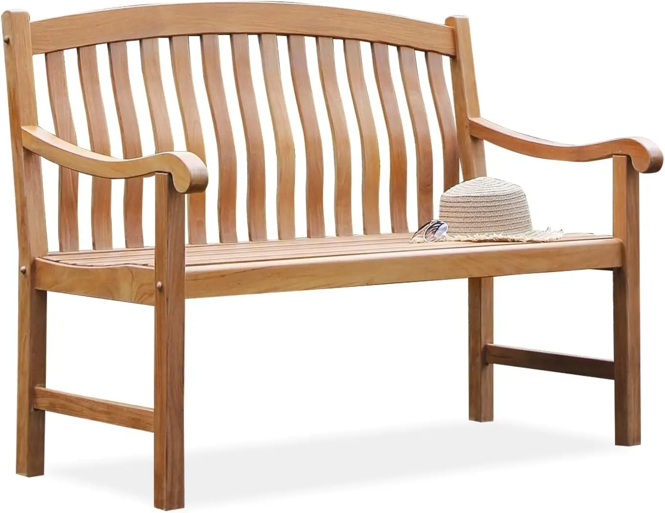 

Outdoor Garden Bench for Patio Furniture 4-Foot Arie/Natural Teak Strong and Durable 25.5"D X 48"W X 36.25"H