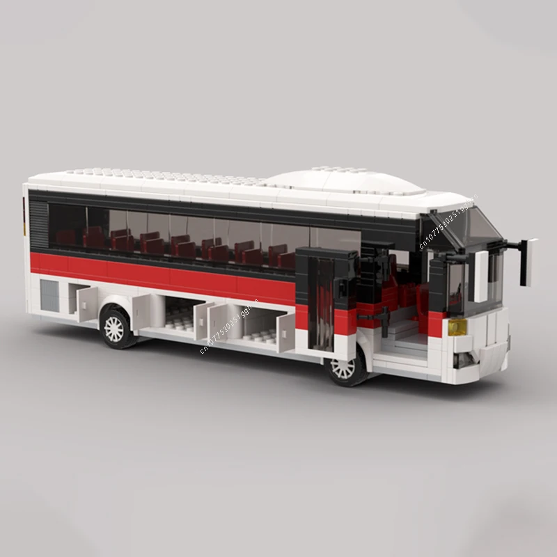 Classic City 7 larghezza veicolo MOC autobus a lunga distanza 01 blocchi di costruzione modello mattoni set assemblare Display giocattoli per bambini regali