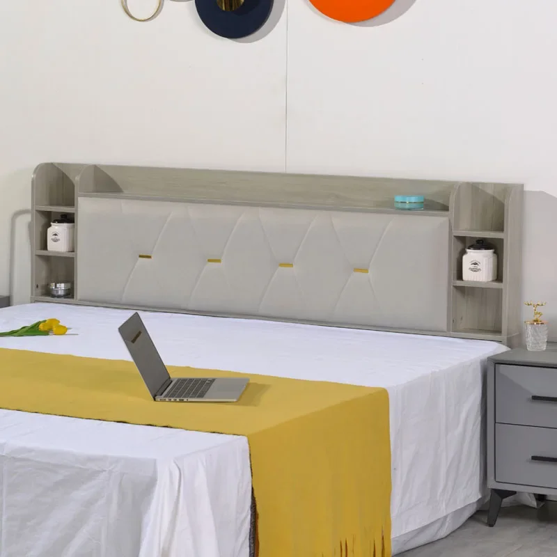 Headboard Solid wood single double multi-functional 1.8 meters soft bag modern storage Bedside backrest board E****mical