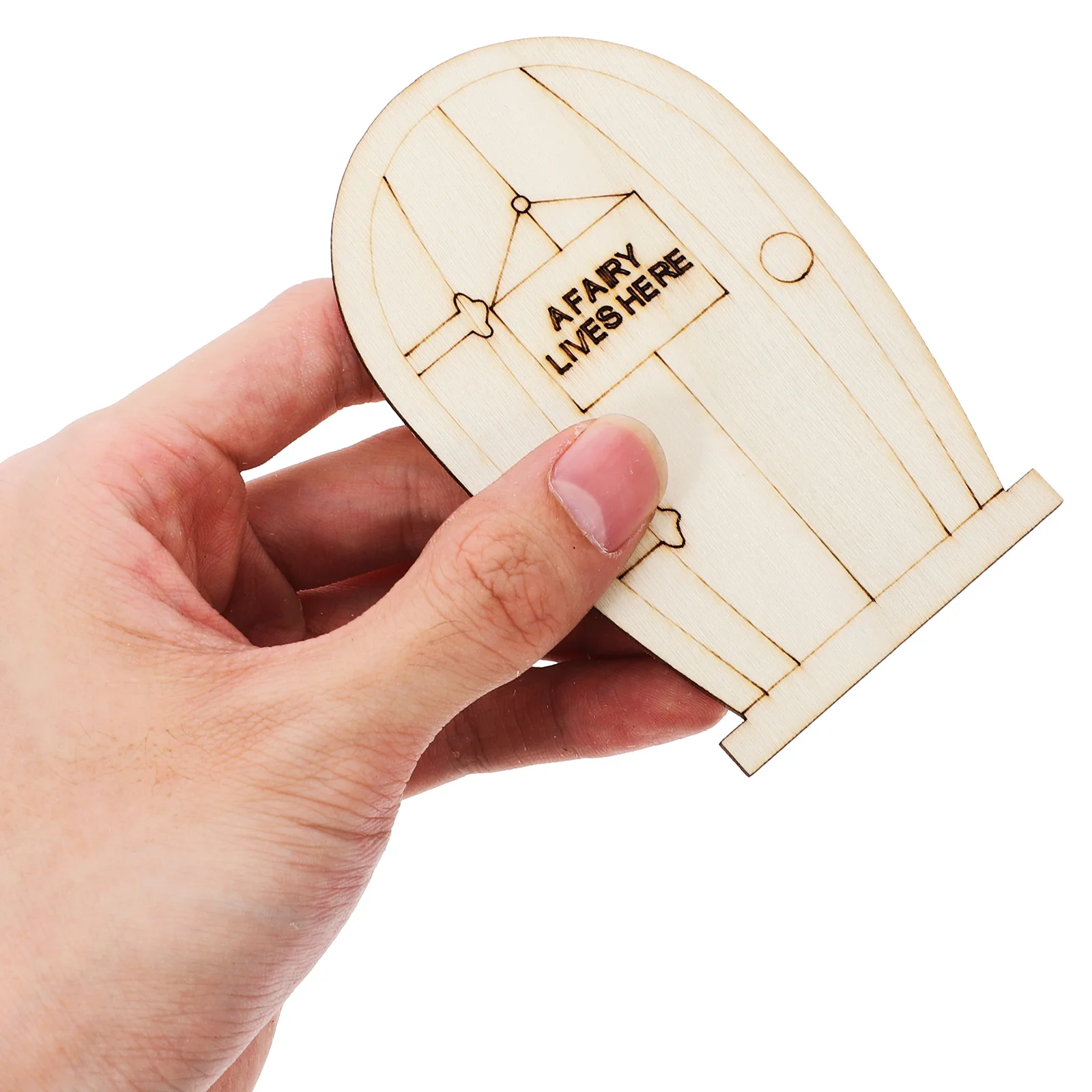

96pcs Diy Garden Kit Wooden Fairy Slices Mini Craft Door For Tree Hanging Decor Small Wooden Door Ornament Home Decor