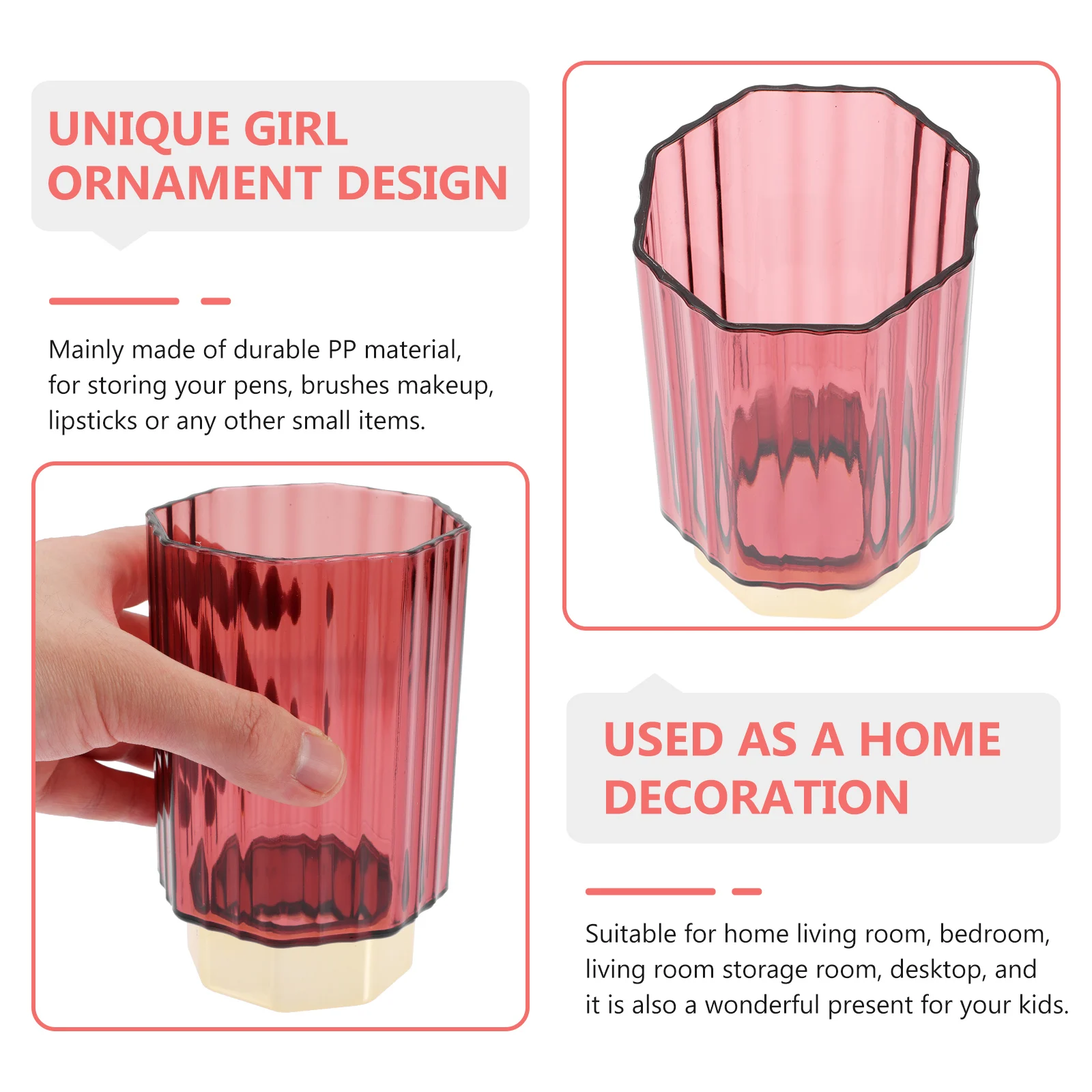 1pcs Makeup Brush Holder Transparent Large Capacity Organizer For Pencil Nail Art Tools Decorative Desk Accessory Pencil Holder