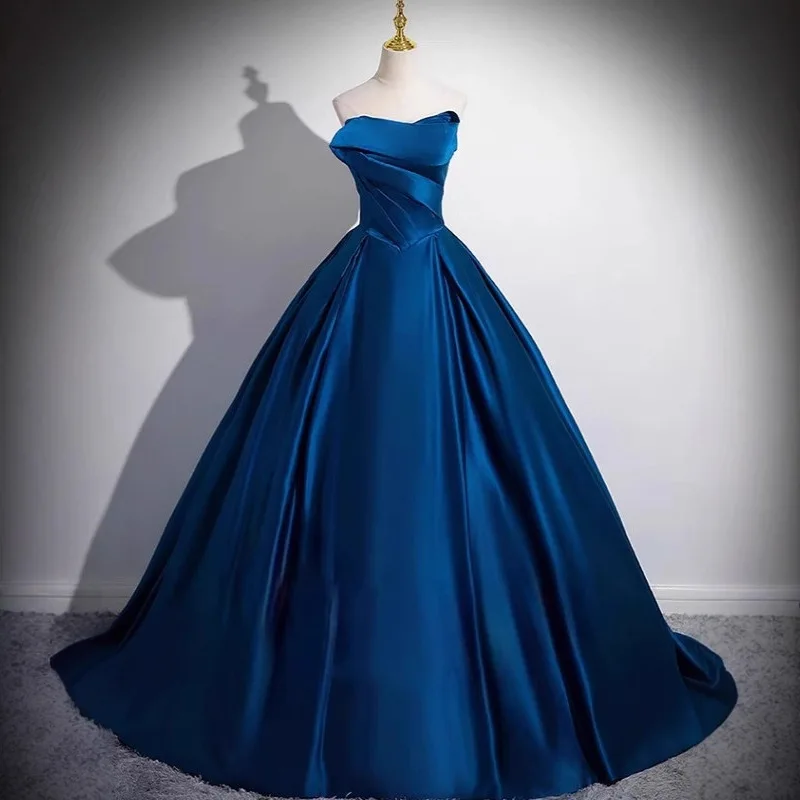 

Strapless Evening Gown for Women 2026 New Summer High School Students,daily Graduation Performance Costume,high-end Host Banquet