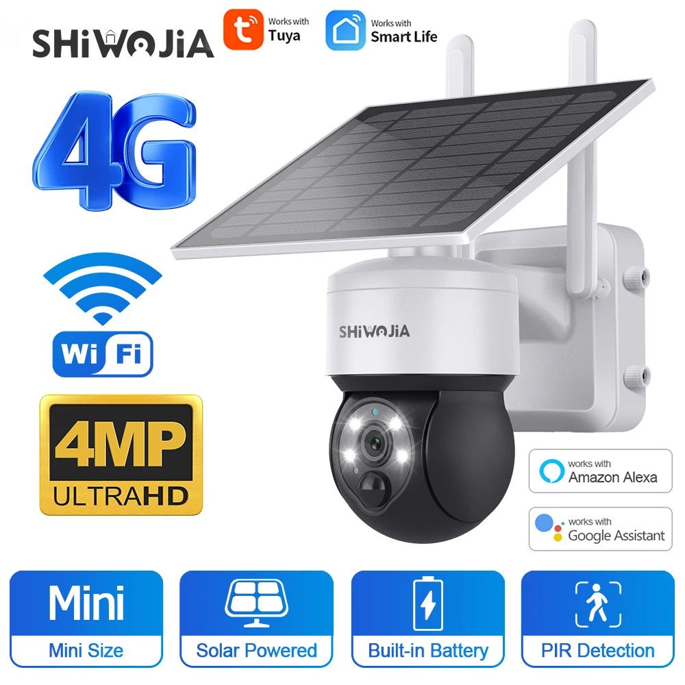 shiwojia camera de seguranca solar 4g sim tuya outdoor painel solar wifi camera de vigilancia ip suporte alexa google visao noturna 01