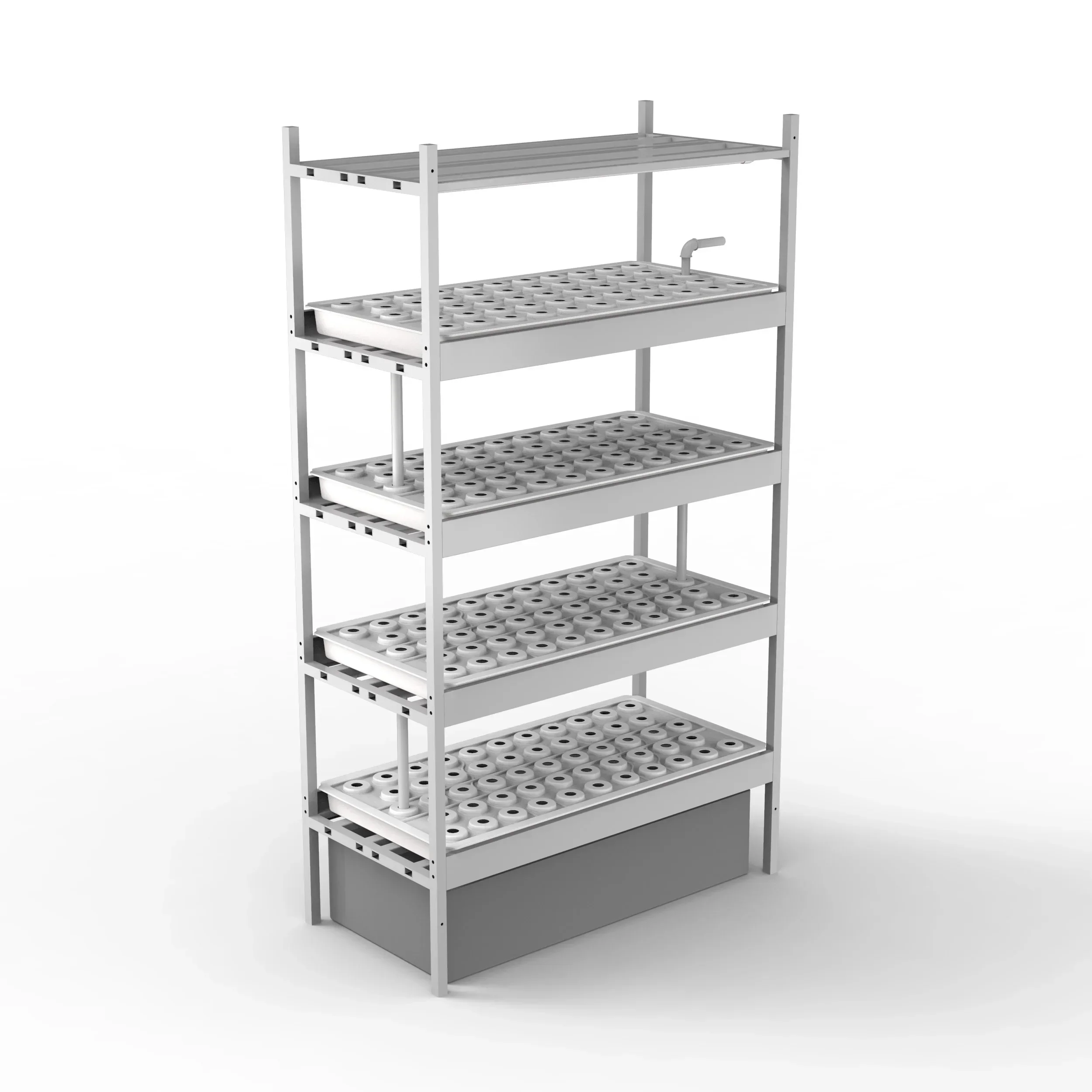 Factory Direct 4 Tier Cultivation Rack Systems with Lights Trays for Plants and Seedlings Indoor Vertical Farming Grow Racks