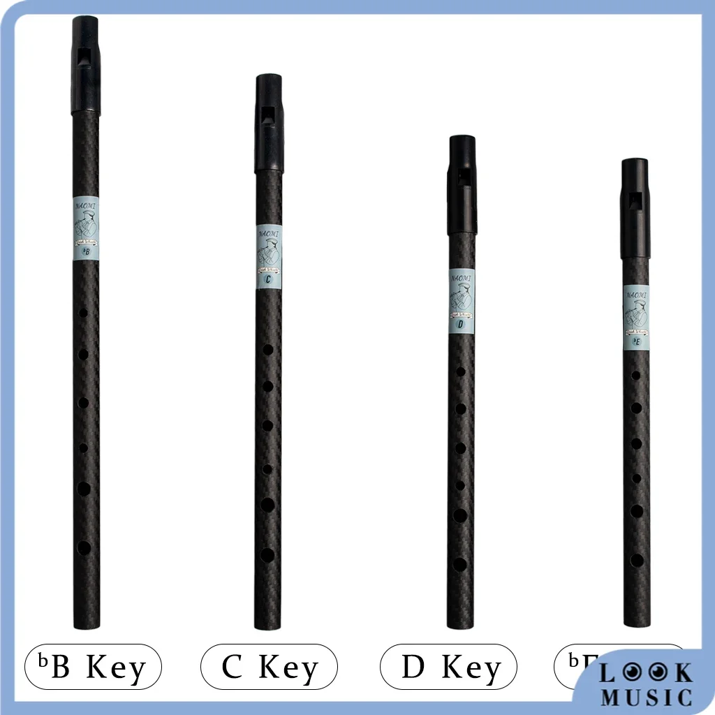 Assorted NAOMI Irish Whistle Carbon Fiber Penny Whistle Ireland Flute C/D/bB/bE Keys Durable Use