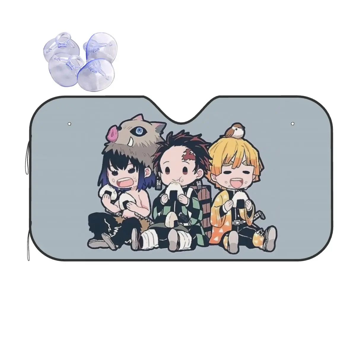 شيطان القاتل لطيف الكرتون مضحك ظلة الزجاج الأمامي 76x140 سنتيمتر Kimetsu No Yaiba أنيمي رقائق الشمس قناع UV حامي