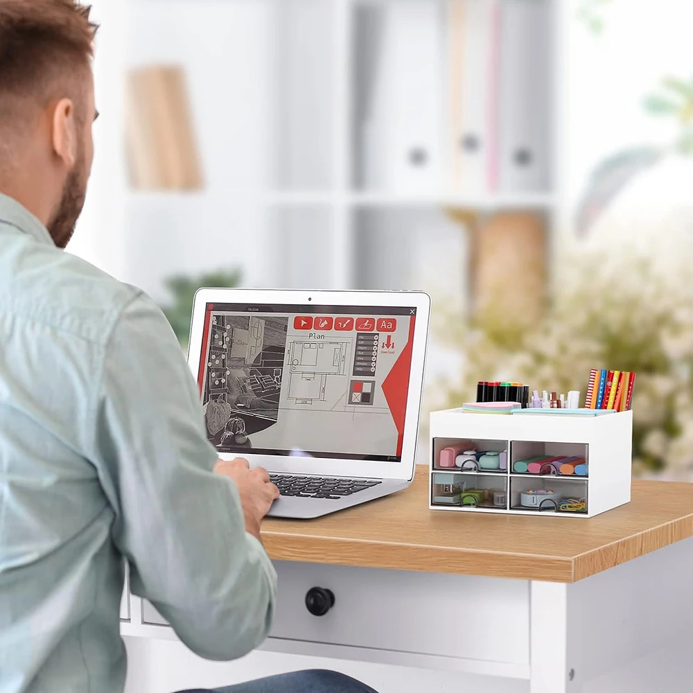 صندوق تخزين سطح المكتب، خزانة الأدراج، فرز قرطاسية الطلاب، رف تخزين متنوع للمكتب