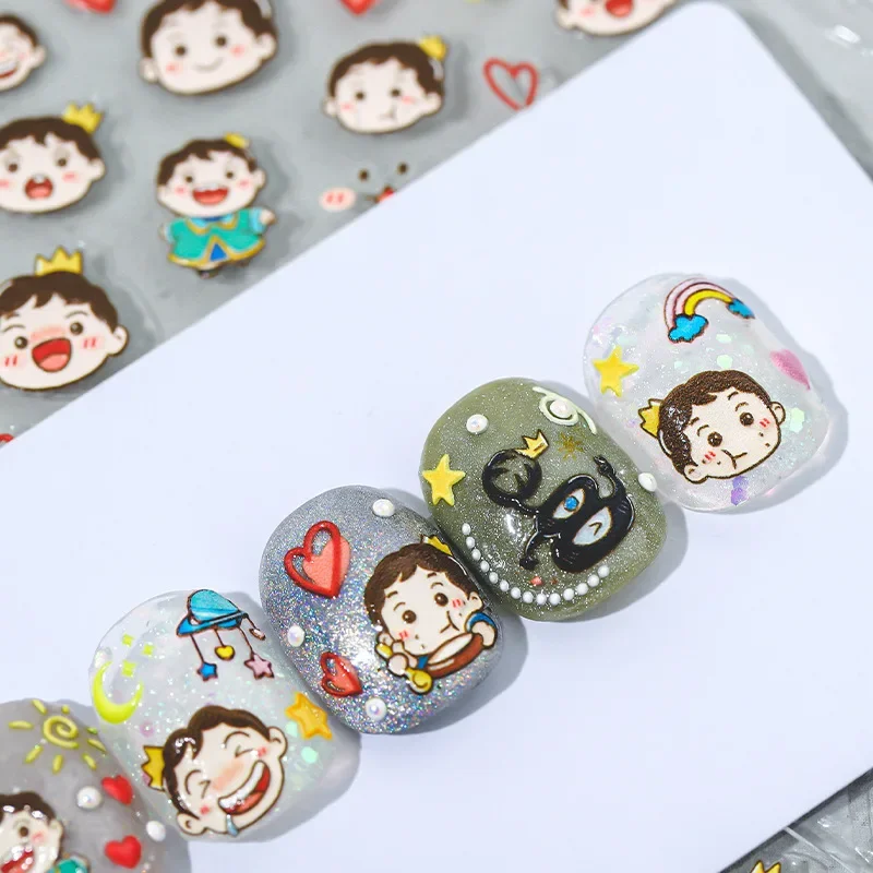 Merch Otaku Kage Bojji Cute Nail Stickers Anime Chibi Headshot Sun Heart Cartoon Nail Art Popular Kawaii Nail Accessories