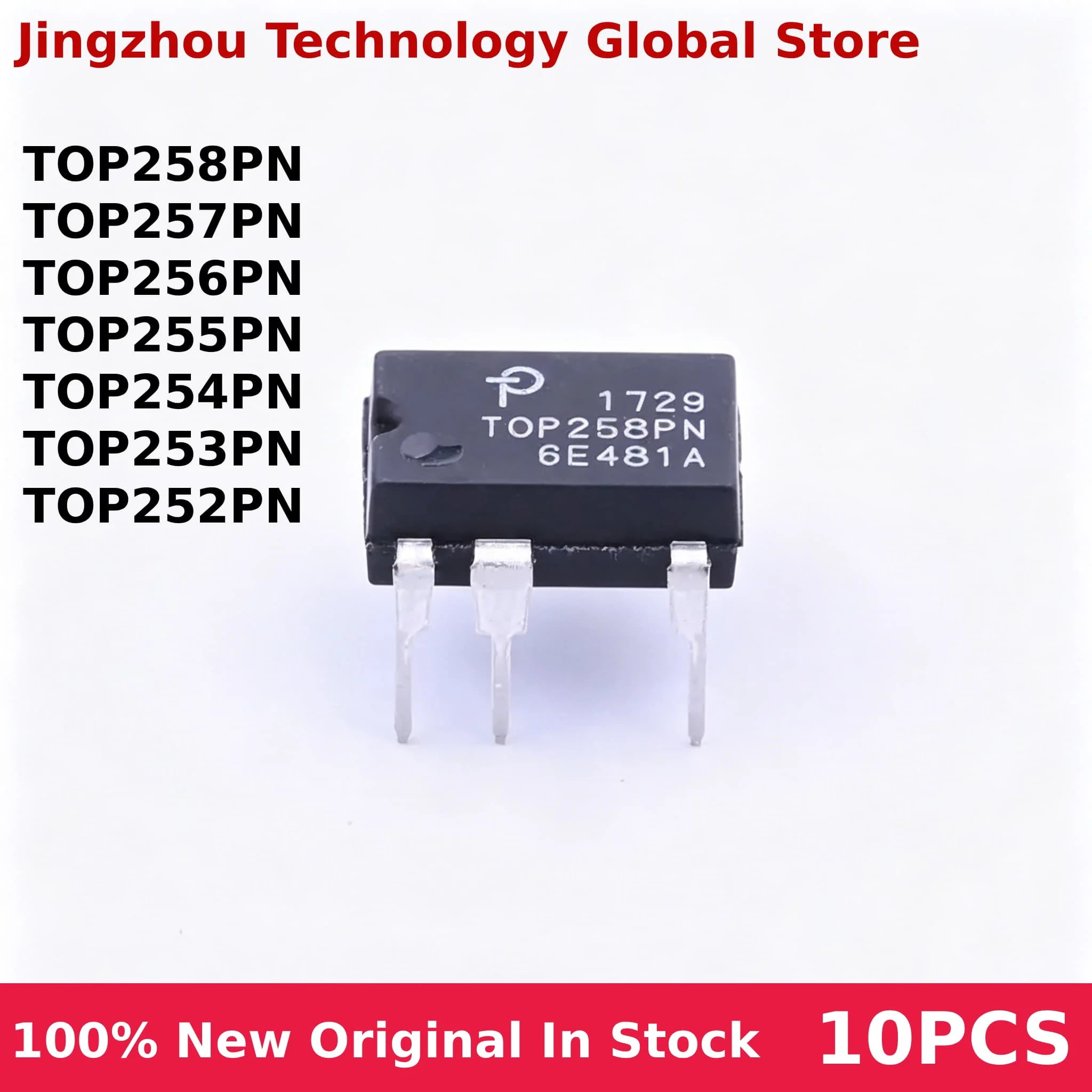 In Stock Wholesale 10Pcs TOP258PN TOP257PN TOP256PN TOP255PN TOP254PN TOP253PN TOP252PN DIP-7 IC Chip