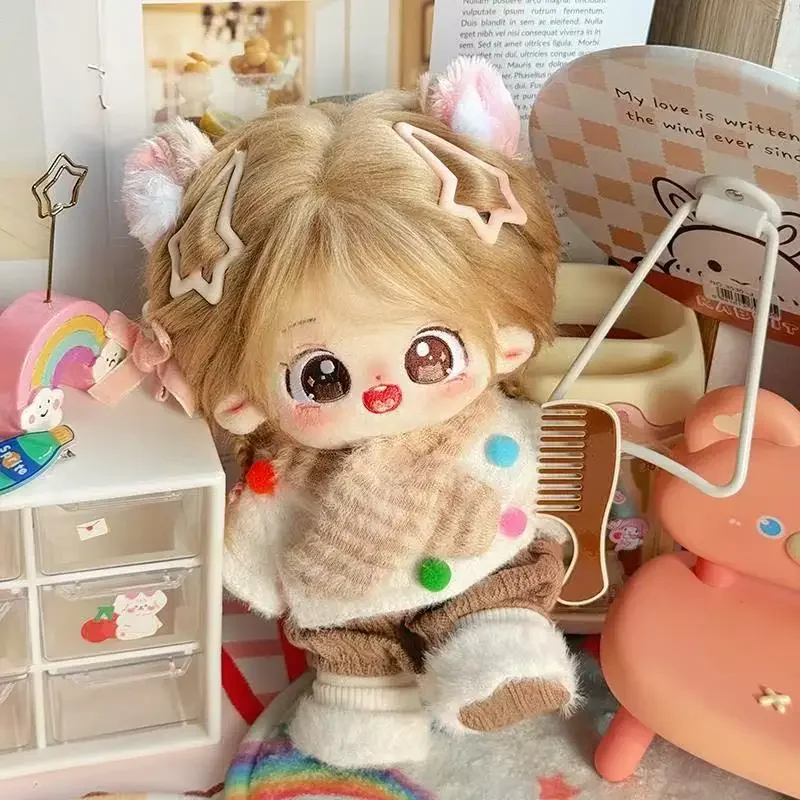 20 cm carino idolo cotone stella bambole orecchie di criceto con sciarpa farcita bambino peluche bambola vestire può cambiare i vestiti fan raccogliere regalo