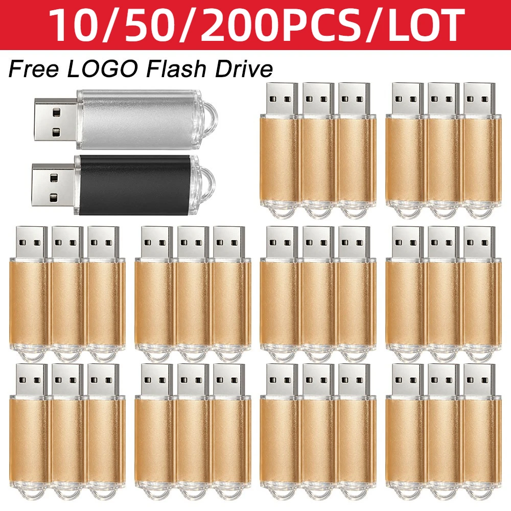 10/50/200PCS custom Flash Drive Pen Drive 4GB 8GB 16GB 32GB 64GB Usb Stick 2. 0 memoria stick memory Flash Drive Pendrive