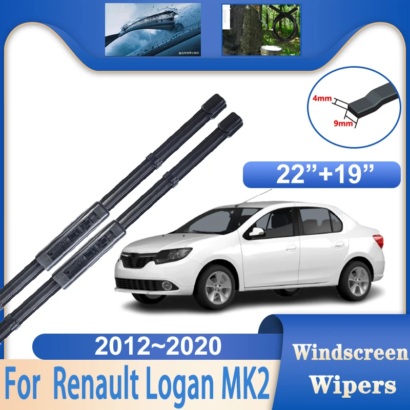 

For Dacia Renault Logan 2 Car Accessories Symbol MK2 L52 K52 2015 2012~2020 Car Rain Brushes Windshield Windscreen Wipers Blades