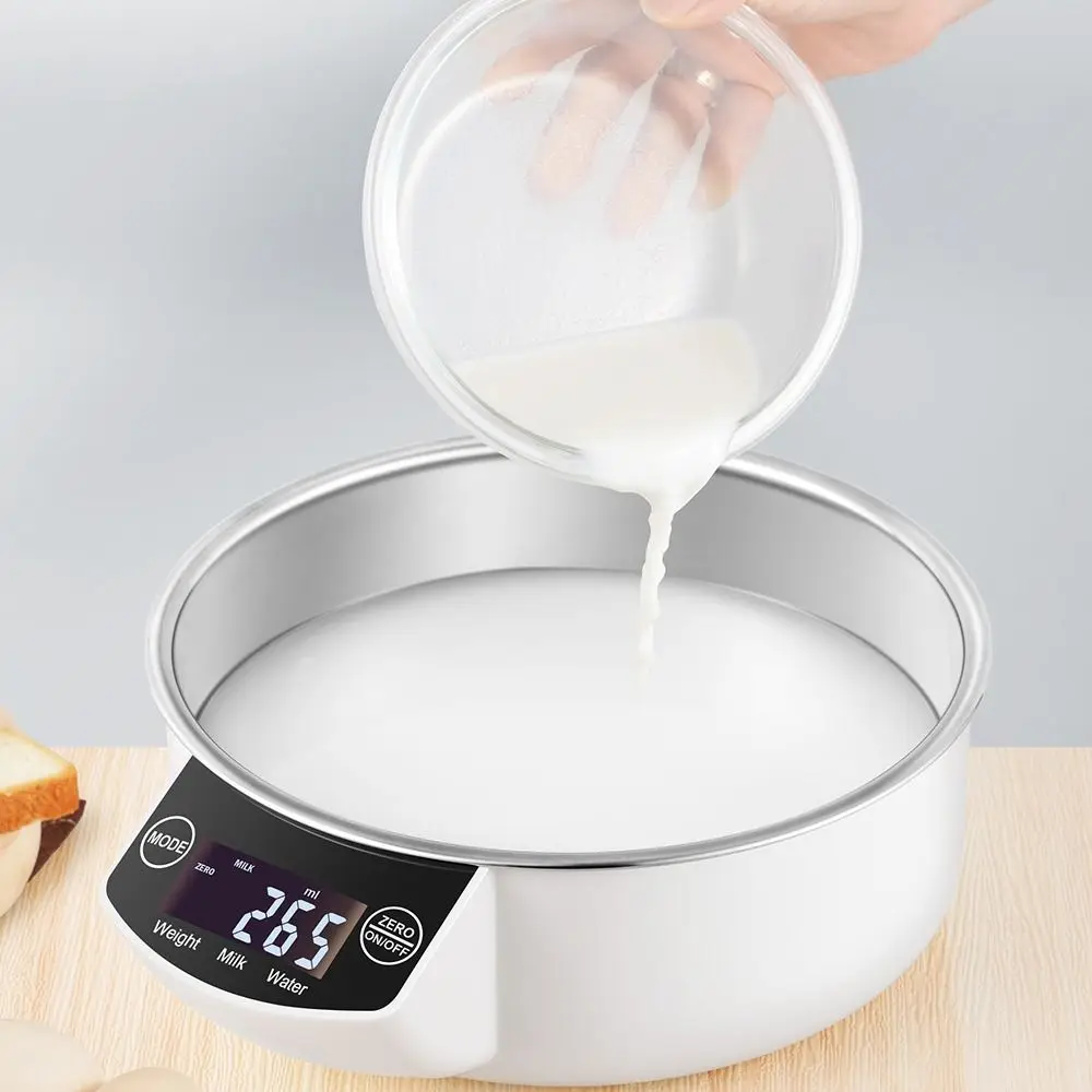 Detachable Stainless Steel Electronic Bowl Scale Accurate Conversion Units Food Bowl Scale LCD Display Battery Powered