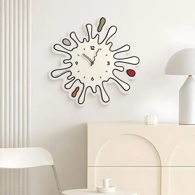 

Creative Art New Wall Clock Living Room Decoration Painter Uses Silent Clocks Cream Wind Dining Room Bedroom Clock Wall Hanging