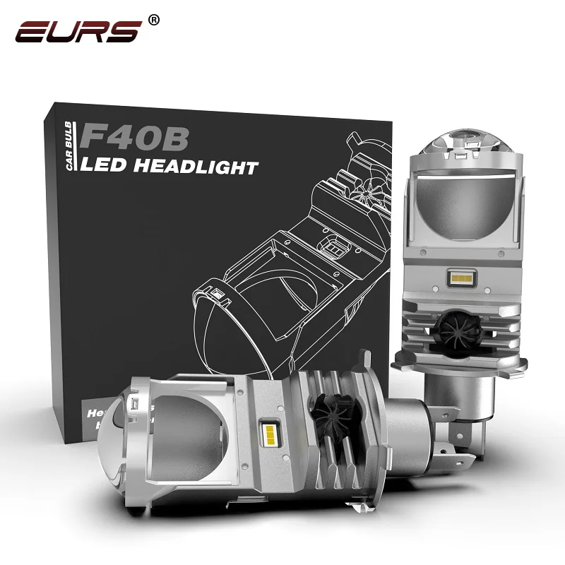 

EURS 2PCS H4 LED Automobile Headlight High Power Canbus Plug and Play Projector Dual Lens Integrated Bifocal Lens Car Auto Lamp