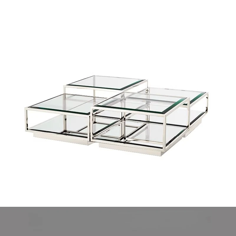 

light luxury tempered glass coffee table simple modern creative living room home combination