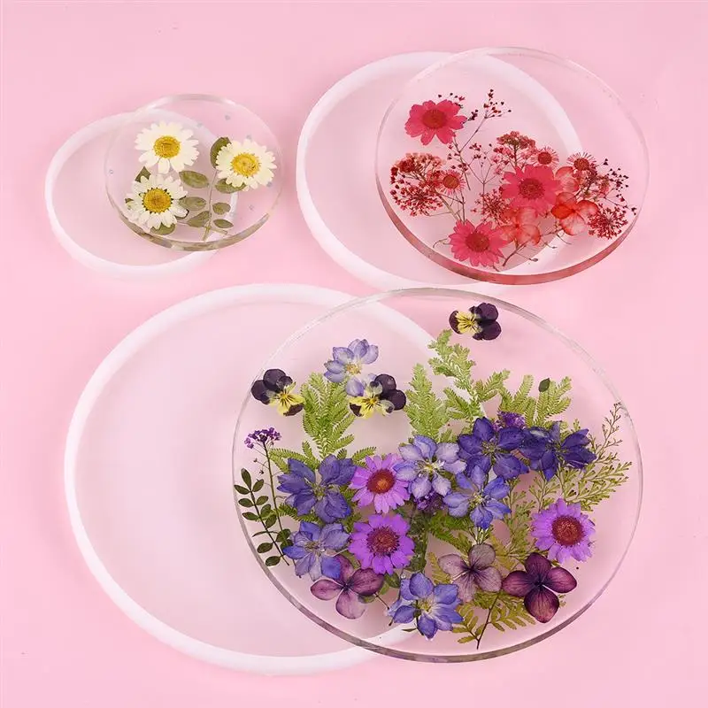 Round Square Rectangle Shape Coaster Base Silicone Mold Resin Molds Epoxy UV DIY Resin Craft Home Decoration Handmade Tools